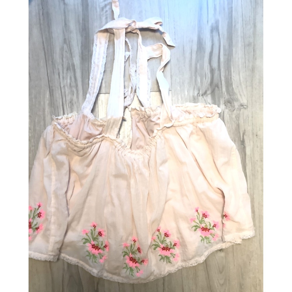 Free People Halter Strappy Golden Hour Embroidered Floral Women's Tank - L - Picture 2 of 10